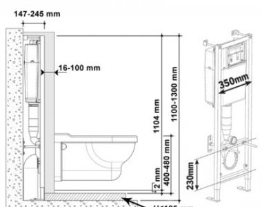Wall-hung toilet with installation, step-by-step installation, useful tips